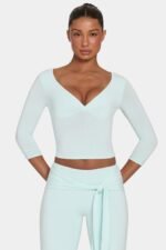 Ombralye 3/4 Sleeve Top in Peppermint - Image 4