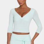 Ombralye 3/4 Sleeve Top in Peppermint