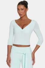 Ombralye 3/4 Sleeve Top in Peppermint