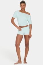Ombralye Mini Foldover Shorts in Peppermint