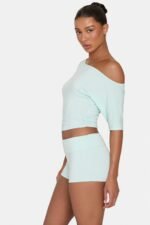 Ombralye Mini Foldover Shorts in Peppermint - Image 3
