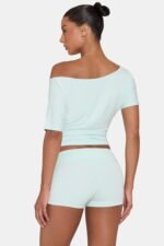 Ombralye Mini Foldover Shorts in Peppermint - Image 2