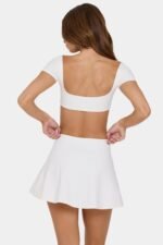 Soft Active Cap Sleeve Crop Top in Cotton Candy - Image 3