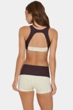 Soft Active Foldover Mini Shorts in Cookie Butter - Image 2