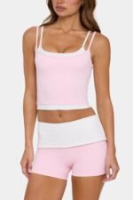 Soft Active Double-Layer Tank Top in Sorbet - Image 2