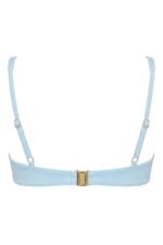 Underwired Bikini Top in Blue Gingham Print - Image 4