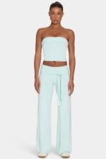 Ombralye Tie-Waist Wide-Leg Trousers in Peppermint - Image 5