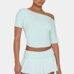 ButterCloud? Slouchy Off-Shoulder Top in Peppermint