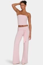 ButterCloud? Tie-Waist Wide-Leg Trousers in Blush - Image 5