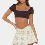 Soft Active Cap Sleeve Crop Top in Choc Chip