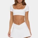 Soft Active Cap Sleeve Crop Top in Cotton Candy