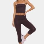 Soft Active Capri Leggings in Choc Chip