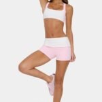 Soft Active Foldover Mini Shorts in Sorbet