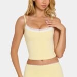 Modal Lace-Trim Top in Butter