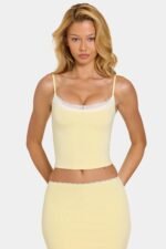 Modal Lace-Trim Top in Butter - Image 5