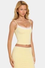 Modal Lace-Trim Top in Butter - Image 6
