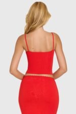 Modal Lace-Trim Top in Cherry - Image 7