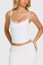 Modal Lace-Trim Top in Coconut - Image 2