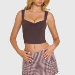 Modal Ruched Bust Top in Chocolate