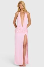 Embellished Waist Maxi Dress in Bubblegum Pink - Image 7
