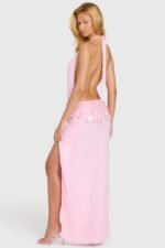 Embellished Waist Maxi Dress in Bubblegum Pink - Image 2