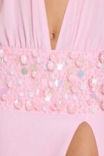 Embellished Waist Maxi Dress in Bubblegum Pink - Image 5
