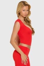 Modal Cap-Sleeve Top in Cherry - Image 4