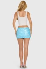 Embellished Mini Skirt in Aqua - Image 3