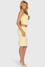 Modal Lace-Trim Midi Skirt in Butter - Image 3