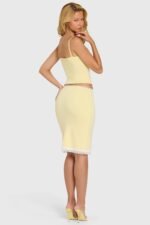 Modal Lace-Trim Midi Skirt in Butter - Image 2