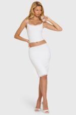 Modal Lace-Trim Midi Skirt in Coconut - Image 8