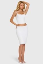 Modal Lace-Trim Midi Skirt in Coconut - Image 7