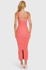 Modal Lace-Trim Midaxi Dress in Red Gingham - Image 7