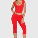 Modal Capri Leggings in Cherry