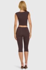 Modal Capri Leggings in Chocolate - Image 5