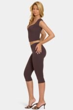 Modal Capri Leggings in Chocolate - Image 3
