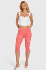 Modal Capri Leggings in Red Gingham - Image 4