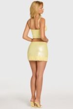 Sequin Lace Mid-Rise Mini Skirt in Butter - Image 2