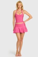 Bandage Low-Rise Mini Skirt in Raspberry - Image 6