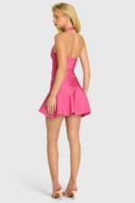Bandage Low-Rise Mini Skirt in Raspberry - Image 2