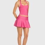 Bandage Low-Rise Mini Skirt in Raspberry
