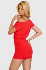 Modal Off-Shoulder Mini Dress in Cherry - Image 2