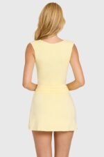 Modal Wrap Mini Dress in Butter - Image 3