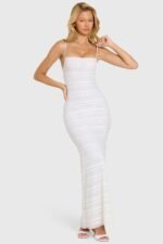 Lace Maxi Dress in Coconut