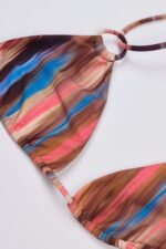 Triangle Bikini Top in Abstract Stripe - Image 6