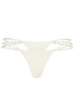 Multi-Strap Cheeky Bikini Bottoms  in Pearl - Image 5