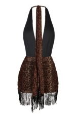 Halterneck Mini Dress in Leopard Print - Image 5