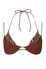 Layered Bikini Top in Brown Contrast - Image 3