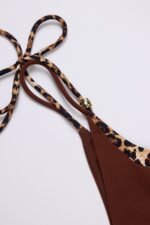 Tie-Side Thong Bikini Bottoms in Brown Contrast - Image 5