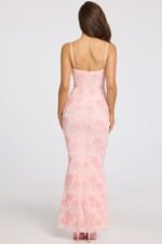Embellished Square-Neck Maxi Dress in Soft Pink Ombre - Image 6